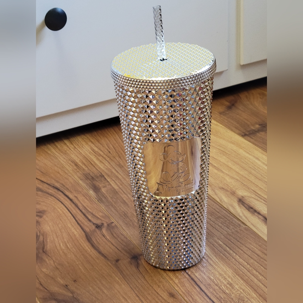 Disney x Starbucks 100 Mickey Mouse Platinum Studded 24oz Tumbler NIB